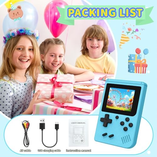 Aqhh 400 in 1 game console blue portable size comparison
