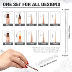 3zorqinron double ended nail art brushes with protective caps for storage