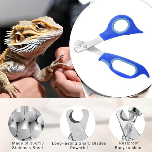 Angled edge reptile claw trimmer showing precise stainless steel blades.