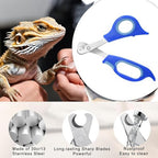 Angled edge reptile claw trimmer showing precise stainless steel blades.