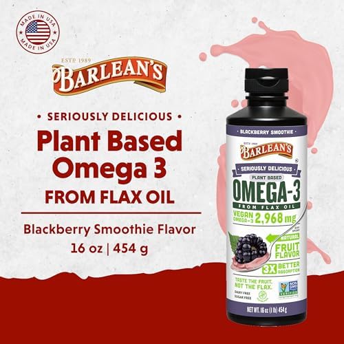 Barlean's flaxseed oil liquid supplement nutritional information label