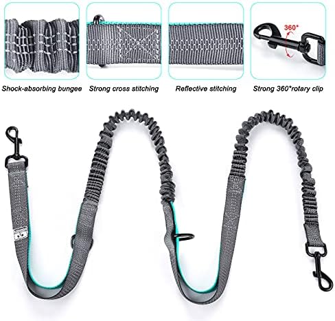 Reflective stitching detail on Shine Hai hands free dog leash