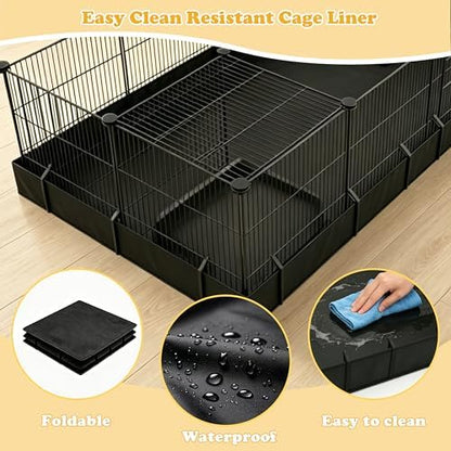 Xymoso DIY Guinea Pig Cages with Waterproof Canvas Bottom,16 Panels Small Animal Cage Pet Playpen with Door for Bunny Turtle Hedgehog,Indoor Metal Wire Yard Fence Outdoor - Image 5