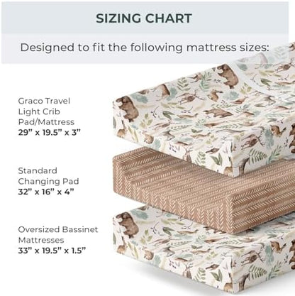 Pobibaby baby wildlife print changing mat cover showing integrated safety strap slits