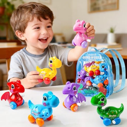 Beestech battery free clockwork dinosaur figures showing side winding mechanism keys