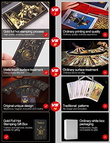 WJPC gold foil tarot cards inside the premium gift box