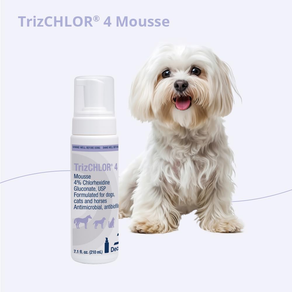 TrizCHLOR 4 Mousse 7.1 ounce bottle authentic imported pet care