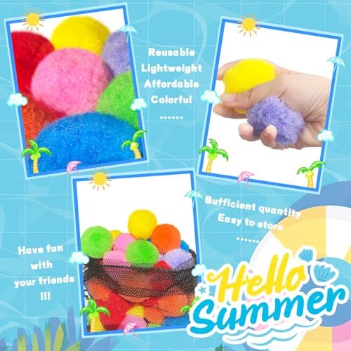 Close-up view of the gentle cotton texture on a two and a half inch blue splash ball.