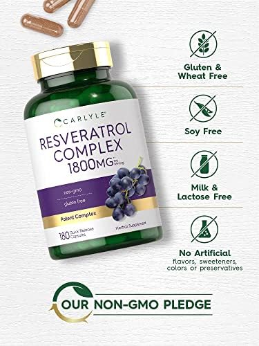 Authentic Carlyle Resveratrol bottle with gold lid