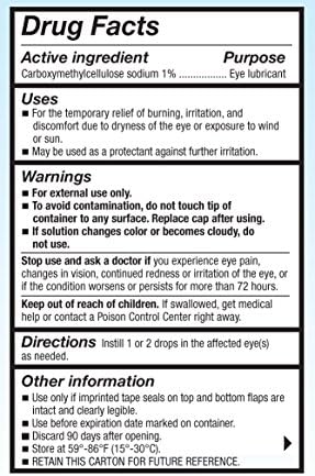 Refresh Liquigel active ingredients and drug facts panel on the back of the packaging.