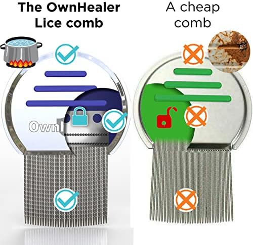 OwnHealer three piece fine tooth hair grooming set with a waterproof storage bag