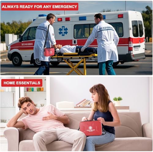 First aid kit contents for minor wounds and emergency medical care