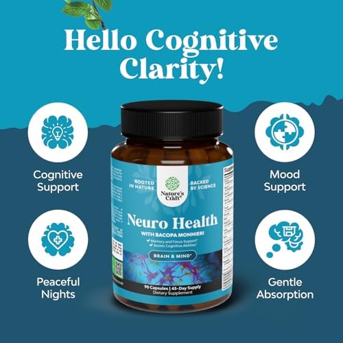 Nature's Craft neuro health supplement container showing 45-day supply instructions and serving size