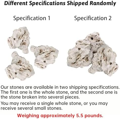 Hamiledyi mixed size limestone rock set configured for a reptile habitat.