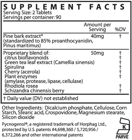 Kaire Maritime Prime French maritime pine bark extract supplement label details