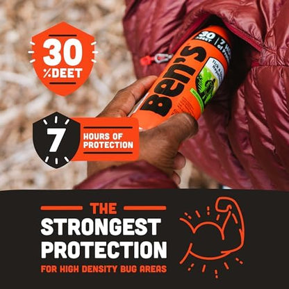 Back label view of Ben's insect repellent eco spray showcasing the active ingredients and instructions for use.