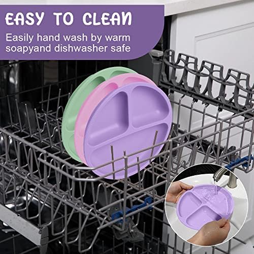 Vicloon microwave safe silicone toddler plate
