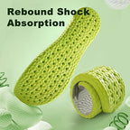 Close up of the honeycomb texture on memory foam insoles for odor prevention.