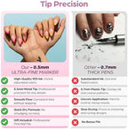 Nail art pen set including essential nail file tool