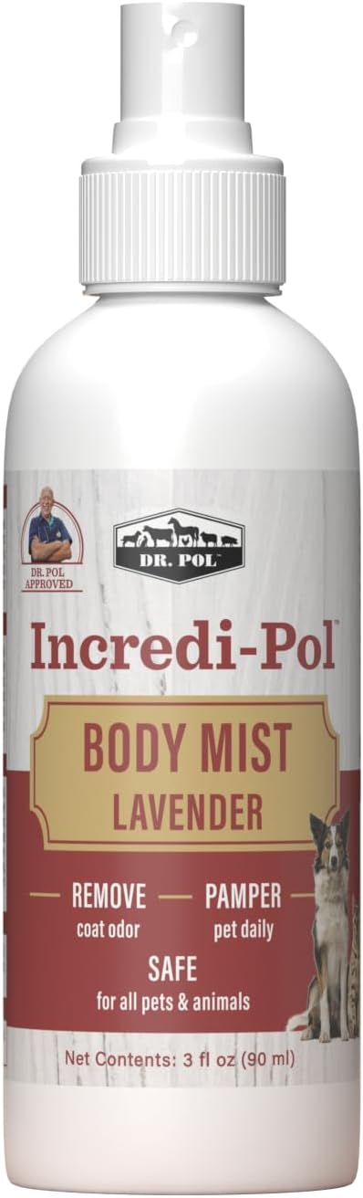 Dr. Pol body mist in a travel-friendly bag setting