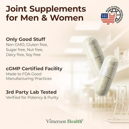 Glucosamine Sulfate with Hyaluronic Acid, Boswellia, Black Pepper & MSM Supplement – 5-in-1 Joint Supplements for Men and Women – Joint Health, Mobility & Bone Strength – FSA Eligible 60 Caps - Image 5