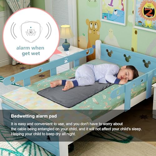 STEHEALTH enuresis monitor showing adjustable volume controls and vibration settings.