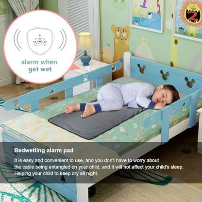 STEHEALTH enuresis monitor showing adjustable volume controls and vibration settings.