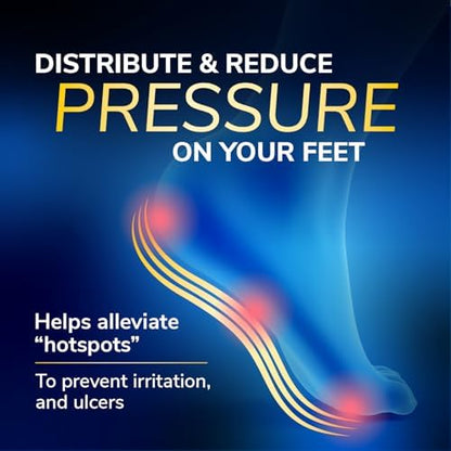 Dr. Scholl's diabetic neuropathy shoe inserts displaying the trim-to-fit size guide on the bottom.