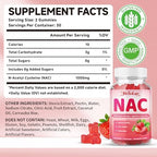 Mchokuu N-Acetyl Cysteine supplement bottle side nutrition facts