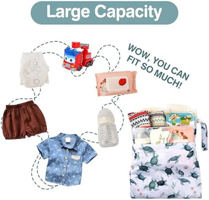 Side view of waterproof wet dry storage bag for swimwear