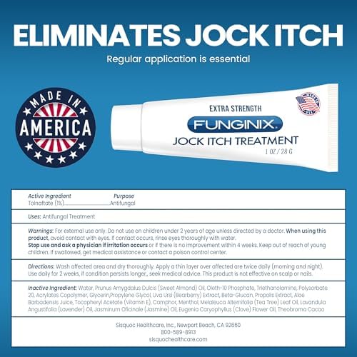 Side view of FUNGINIX tolnaftate cream box with usage instructions.