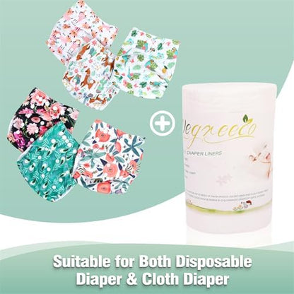 Disposable diaper liner sheet being placed in a cloth diaper
