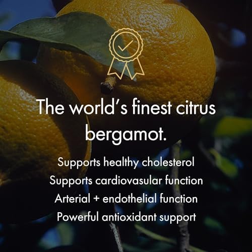 Side profile of Naomi Citrus Bergamot supplement bottle showing ingredients
