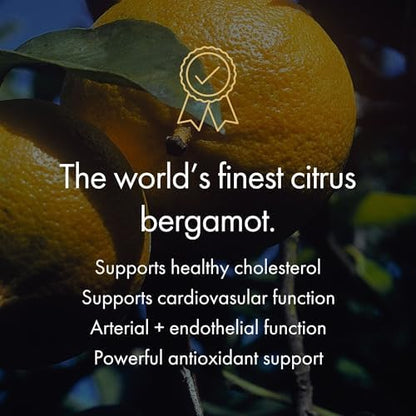 Side profile of Naomi Citrus Bergamot supplement bottle showing ingredients