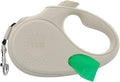 TUG Oval 360 Tangle-Free Retractable Dog Leash in Cream front view