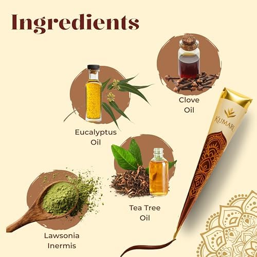 Natural Rajasthani herbal hair dye paste cones displayed in a four piece value set.