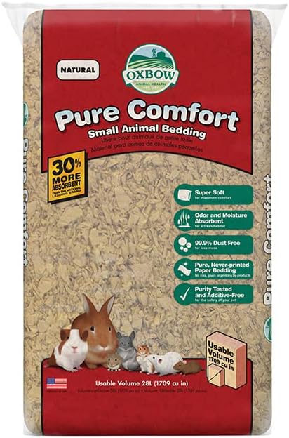Oxbow Pure Comfort Small Animal Bedding, Odor & Moisture Absorbent Litter for Bunny Litter Box, Low Dust Bedding for Guinea Pig Cage, White Paper, 36 Liter Bag - Image 14
