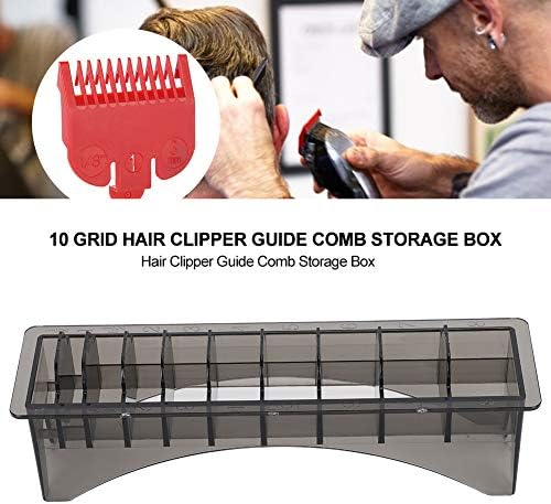 Compact tabletop hair guide comb storage box from top angle highlighting size scaling layout