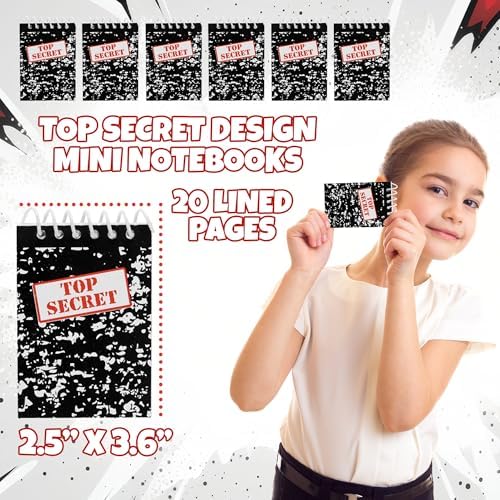 Stack of 24 Bedwina Top Secret detective notepads