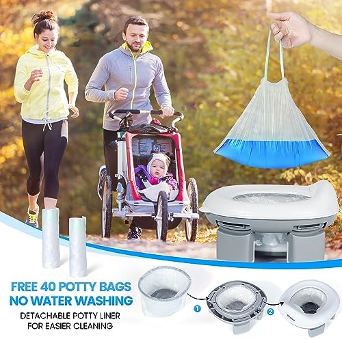 Orzbow foldable toilet trainer set up with disposable liner