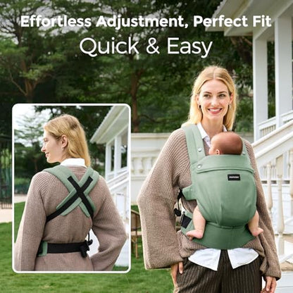 Adjustable three-stage baby carrier straps and buckles