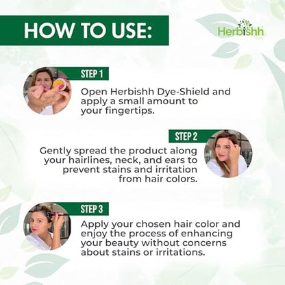 Professional hair color barrier cream by Herbishh used for salon and home hair dye protection.