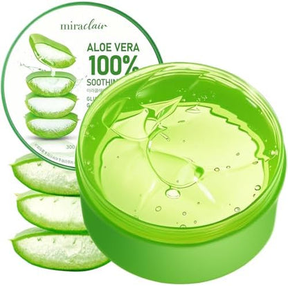 Miraclair Aloe Vera Gel tub front view for skin and hair
