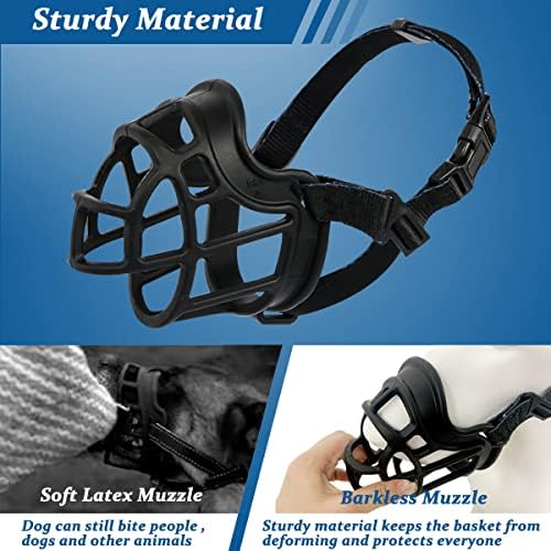 Barkless thermal plastic dog muzzle close up detailing the flexible basket material