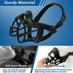 Barkless thermal plastic dog muzzle close up detailing the flexible basket material