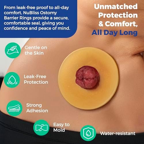 NuBliss 4mm thick hydrocolloid stoma protector seal for leak prevention
