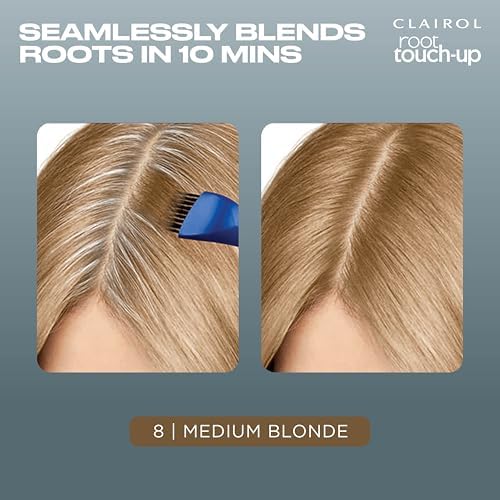Close up of the precision angled brush tool included in the Clairol root touch up kit