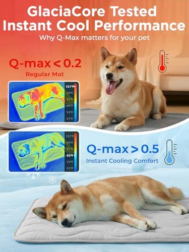 Furrybaby pet cooling pad folded neatly to demonstrate its lightweight portability for travel