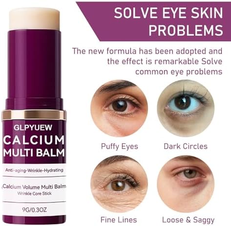 Korean collagen moisturizing stick being applied directly to the under-eye area to reduce fine lines.