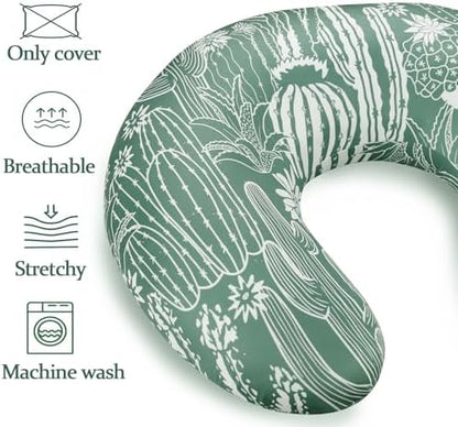 Dayeeball removable nursing pillow slipcover showing stretchy fabric